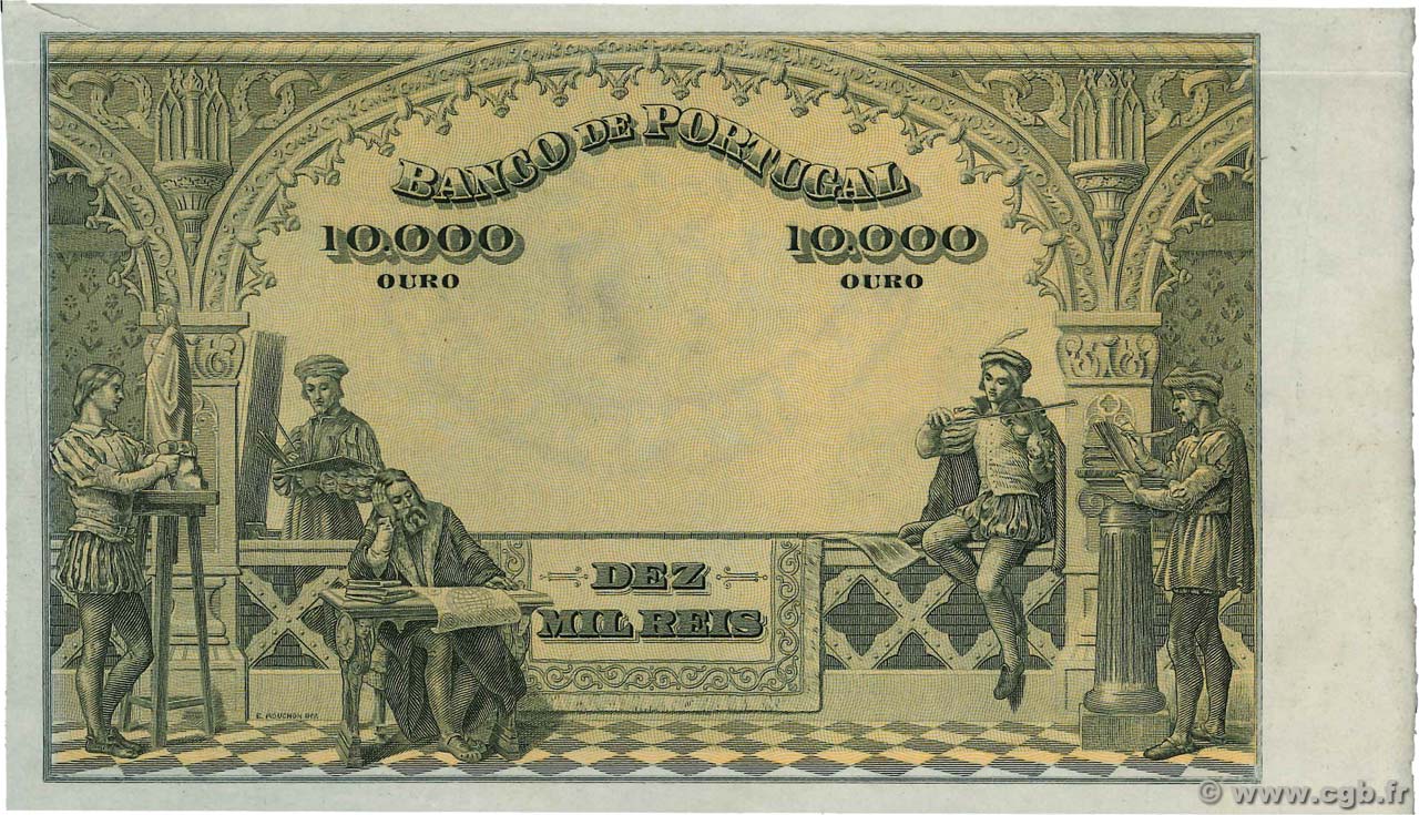 10000 Reis Épreuve PORTUGAL  1910 P.108p VZ+