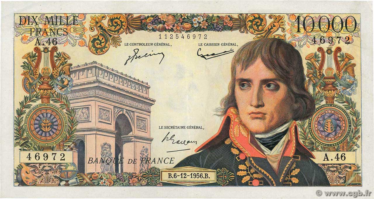 10000 Francs BONAPARTE FRANCE  1956 F.51.06 SUP
