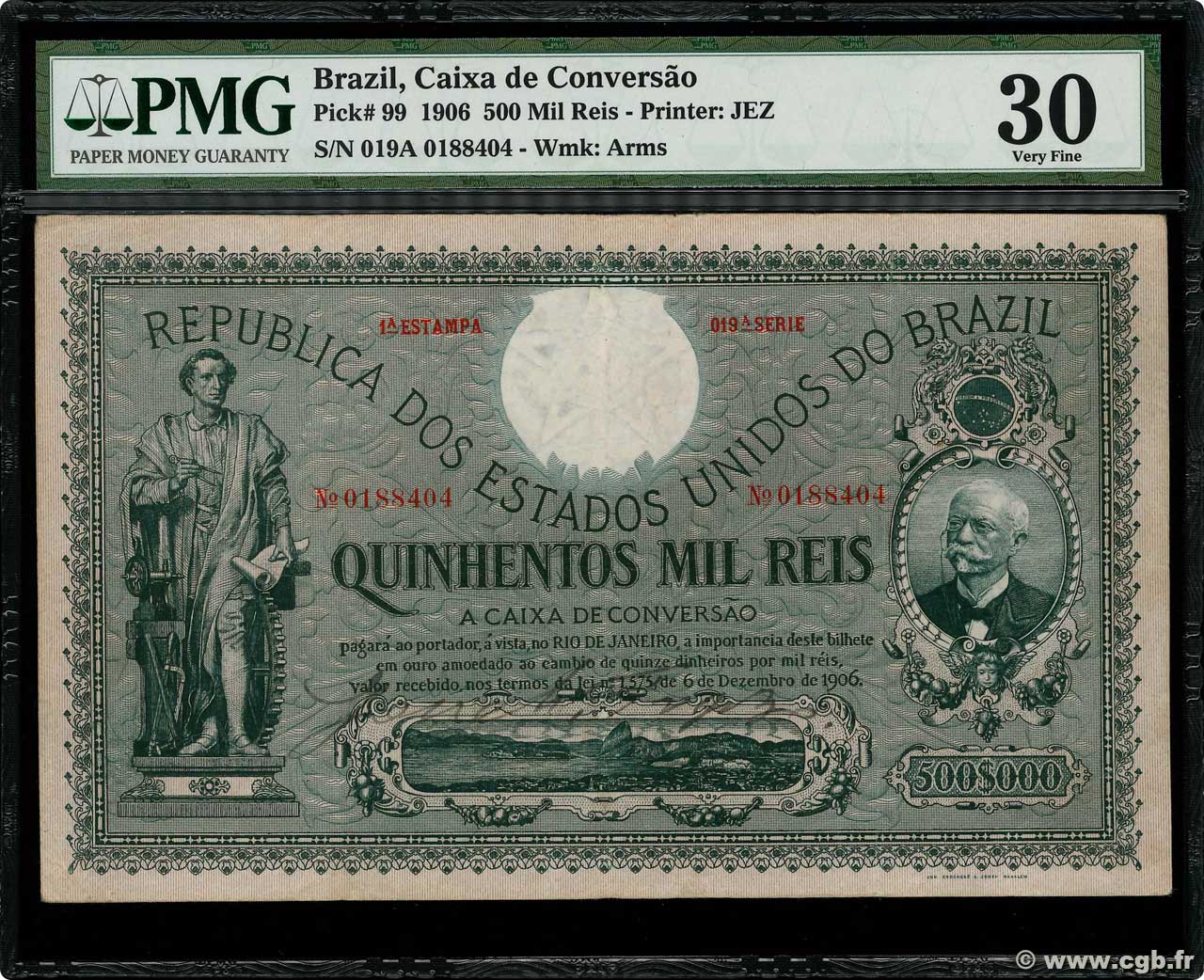 500 Mil Reis BRÉSIL  1906 P.099 TTB