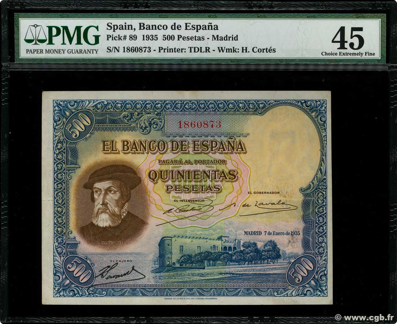 500 Pesetas ESPAGNE  1935 P.089 TTB+