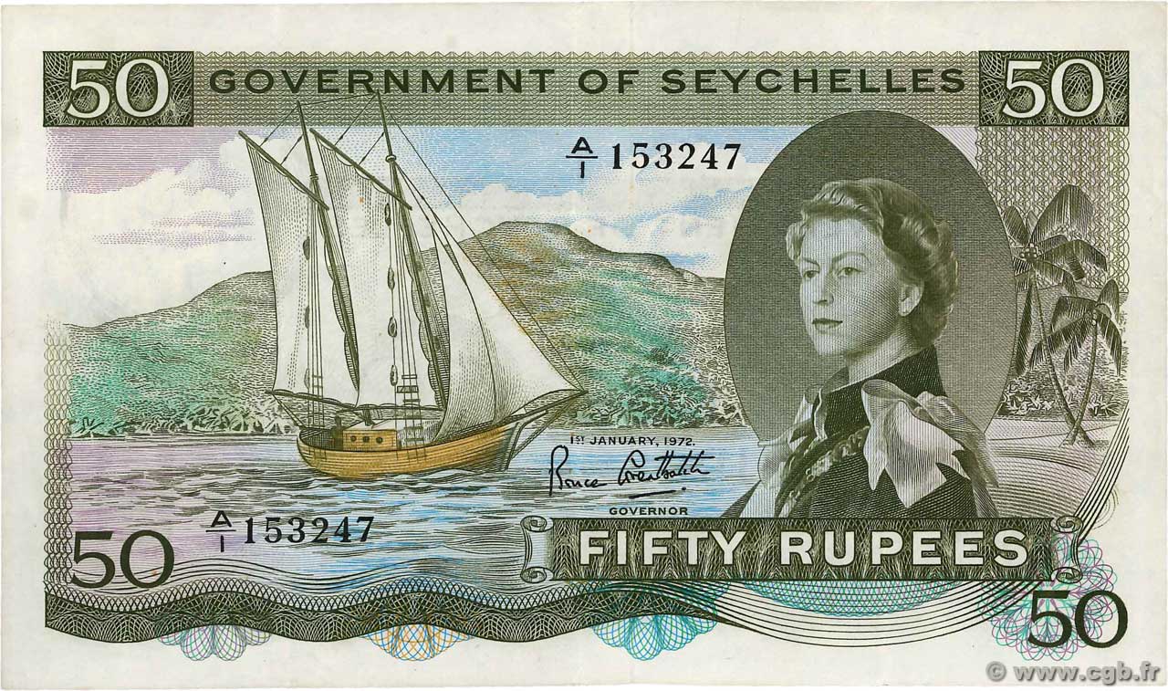 50 Rupees SEYCHELLES  1972 P.17d SUP