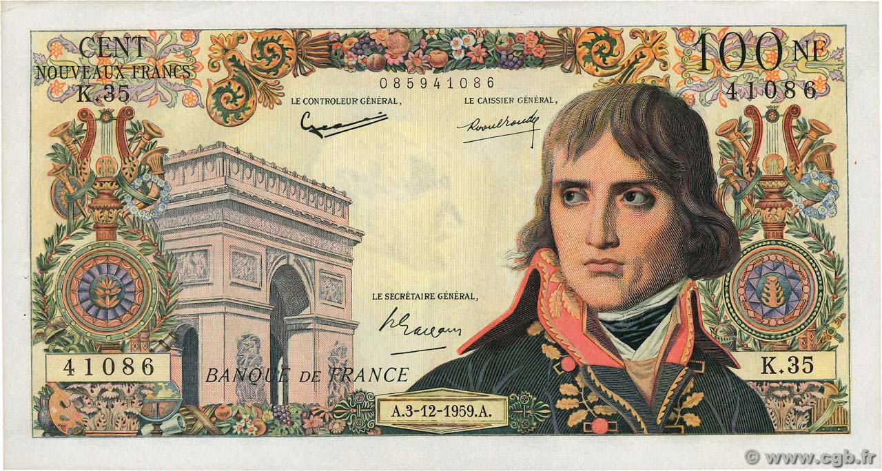 100 Nouveaux Francs BONAPARTE FRANCE  1959 F.59.04 SUP