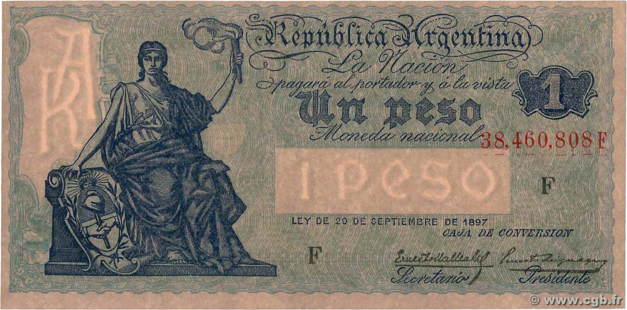 1 Peso ARGENTINA  1932 P.243c UNC
