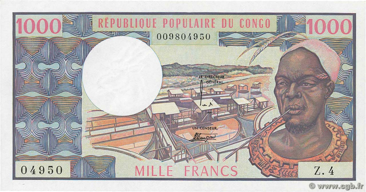 1000 Francs CONGO  1978 P.03c UNC-