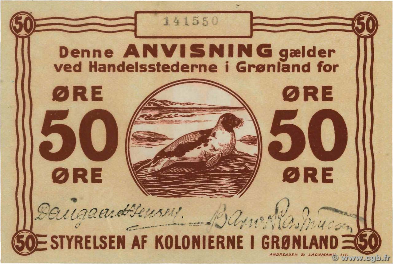 50 Ore GRÖNLAND  1913 P.12c fST