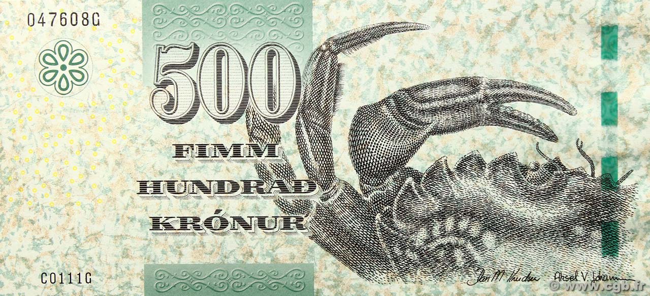 500 Kronur FAROE ISLANDS  2011 P.32 UNC