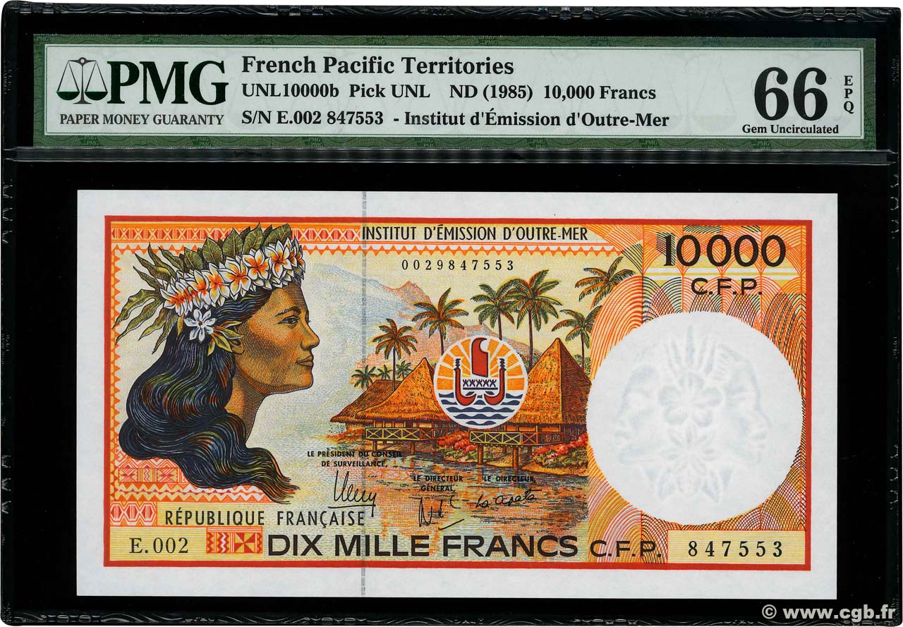 10000 Francs POLYNESIA, FRENCH OVERSEAS TERRITORIES  2013 P.04 UNC