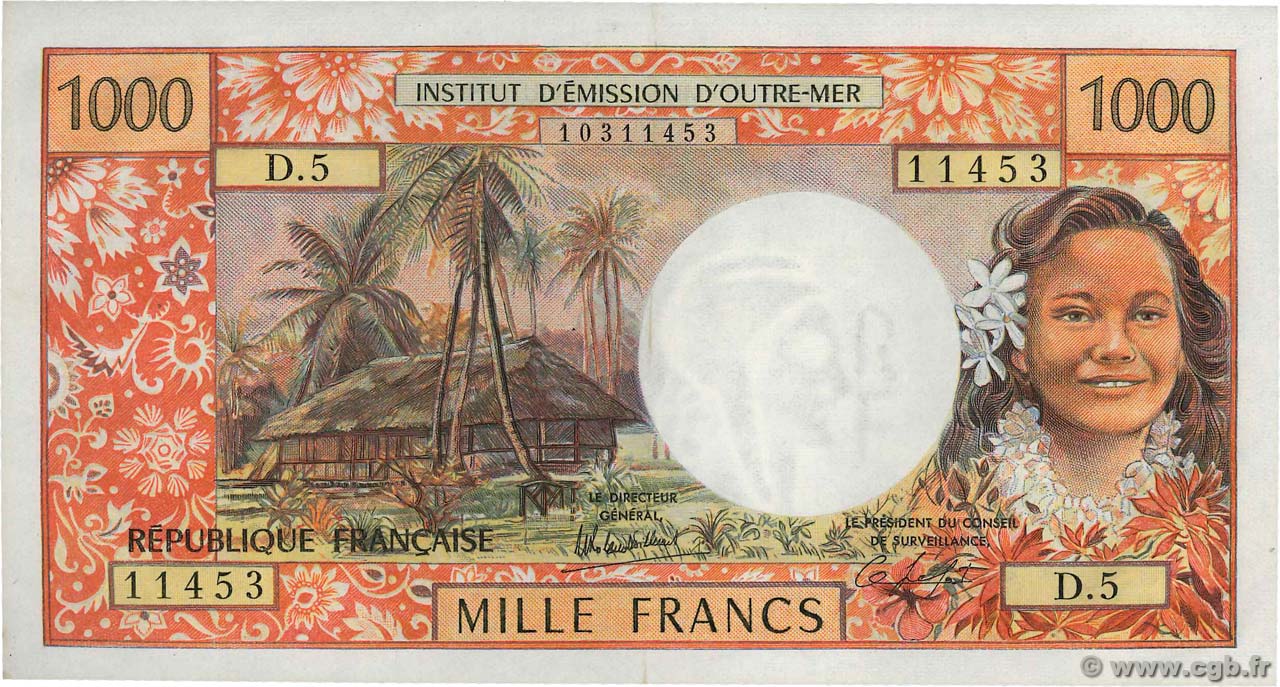 1000 Francs TAHITI  1983 P.27c fST