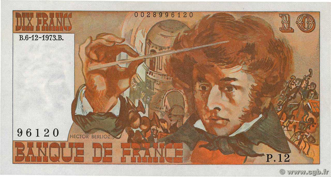 10 Francs BERLIOZ sans signatures FRANCE  1978 F.63bis.01 SPL