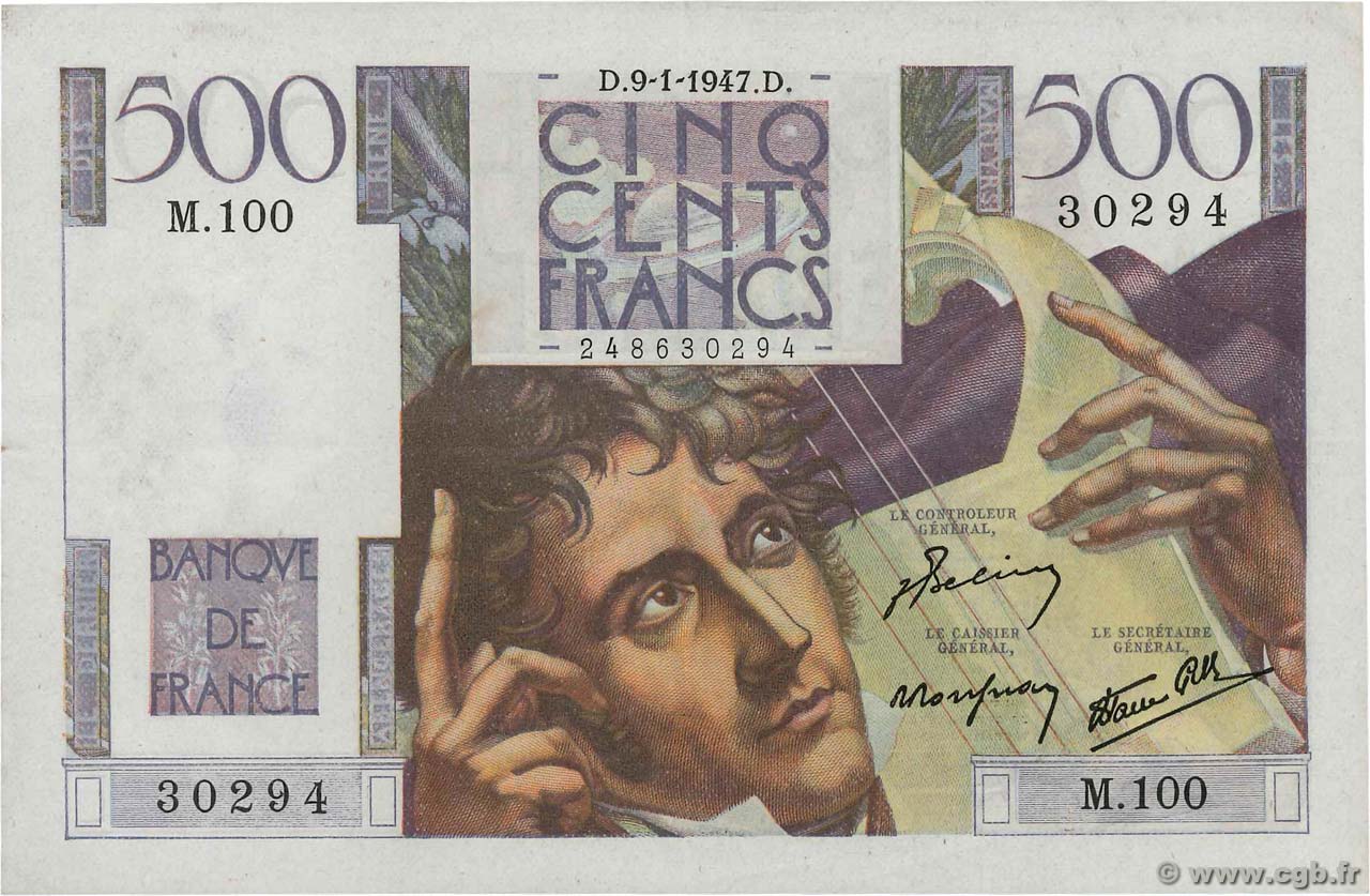 500 Francs CHATEAUBRIAND FRANCIA  1947 F.34.07 EBC