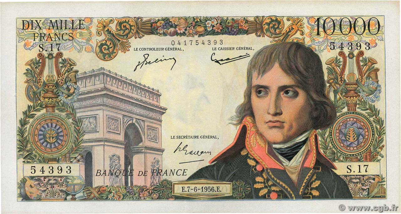 10000 Francs BONAPARTE FRANCIA  1956 F.51.03 SPL