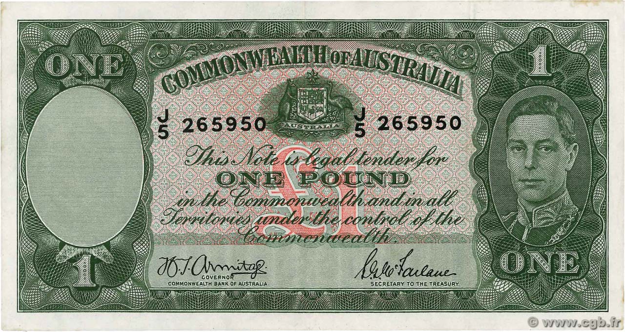 1 Pound AUSTRALIA  1942 P.26b BB