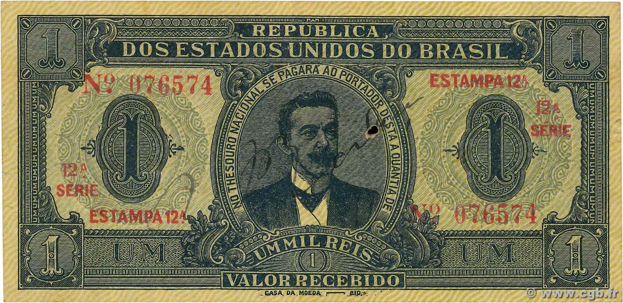1 Mil Reis BRÉSIL  1921 P.008 TTB