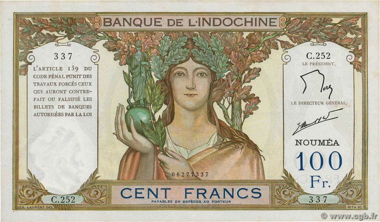 100 Francs NOUVELLE CALÉDONIE  1963 P.42e VZ