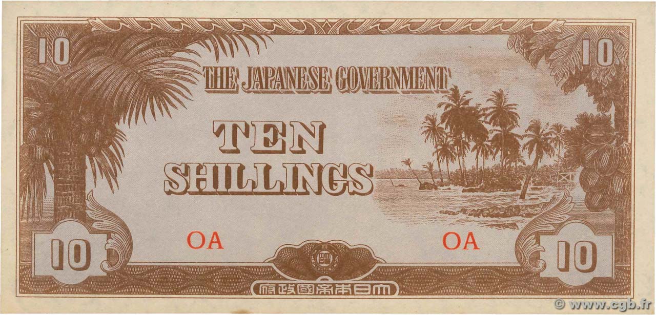 10 Shillings OCEANIA  1942 P.03a fST+