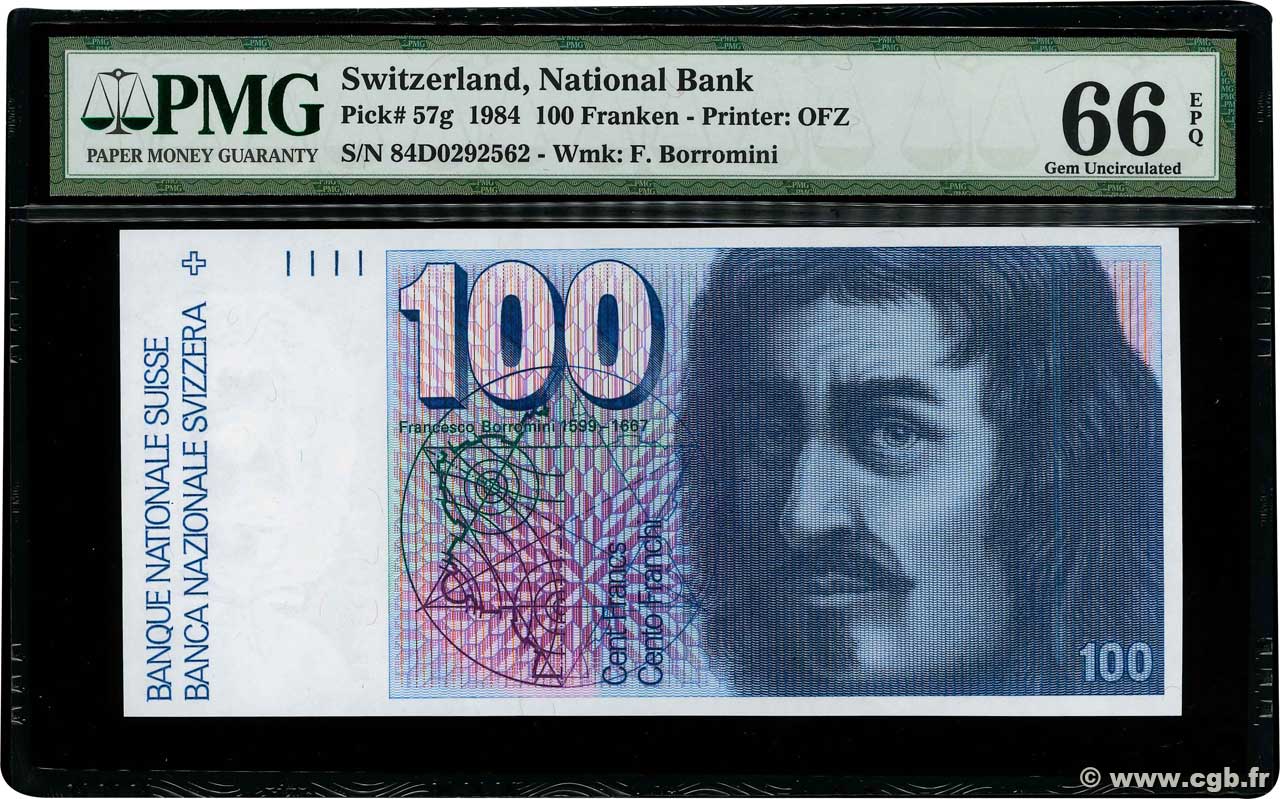 100 Francs SUISSE  1984 P.57g FDC