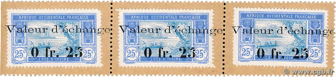 25 Centimes COTE D IVOIRE  1920 P.06 NEUF
