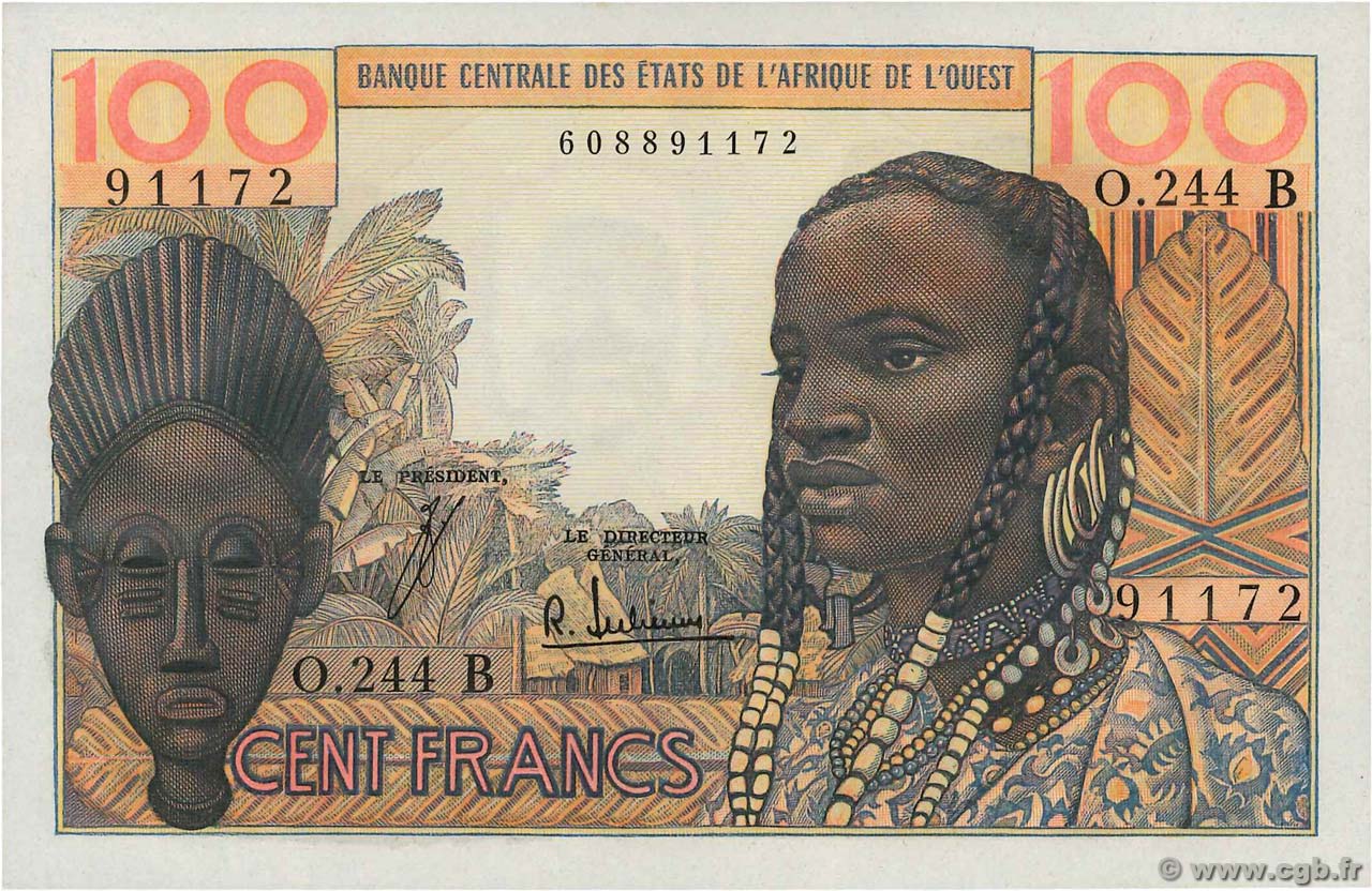 100 Francs ÉTATS DE L AFRIQUE DE L OUEST  1965 P.201Bf pr.NEUF
