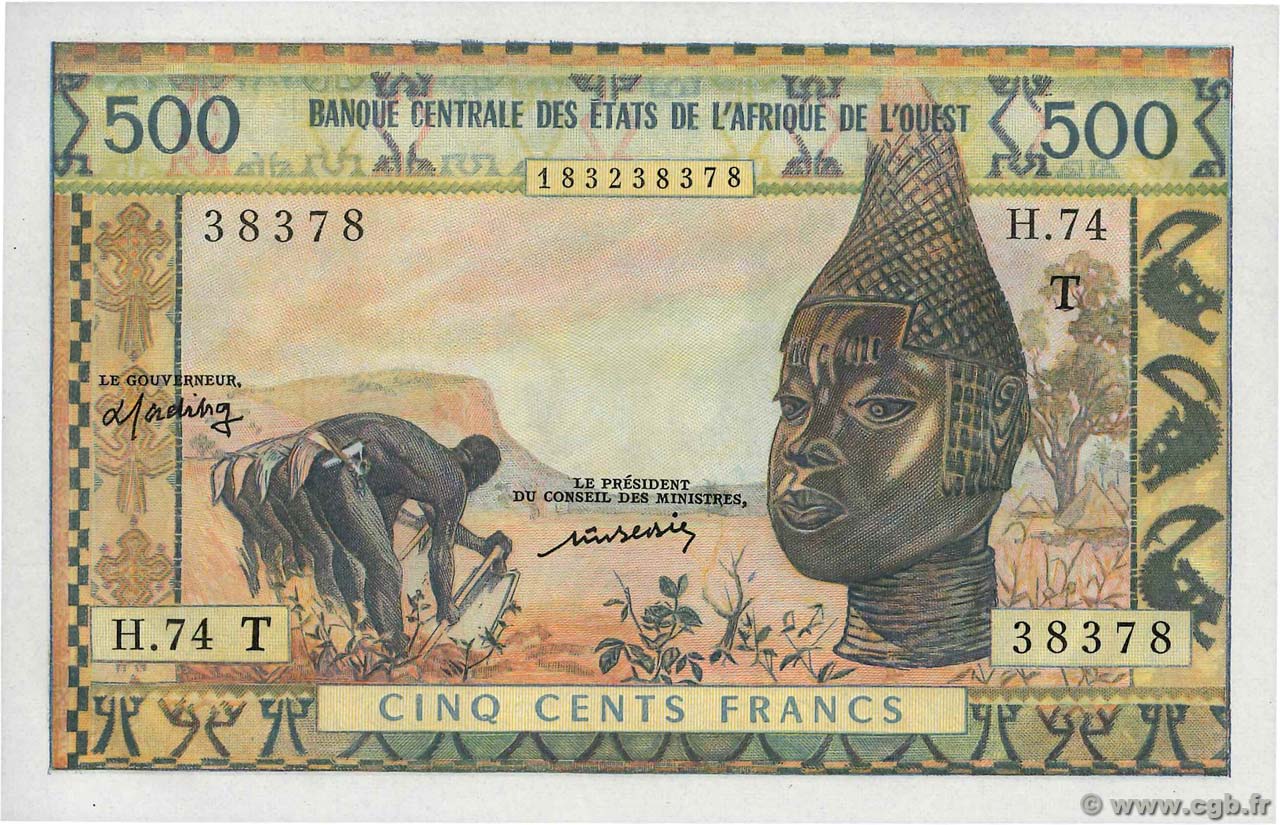 500 Francs ÉTATS DE L AFRIQUE DE L OUEST  1977 P.802Tm pr.NEUF