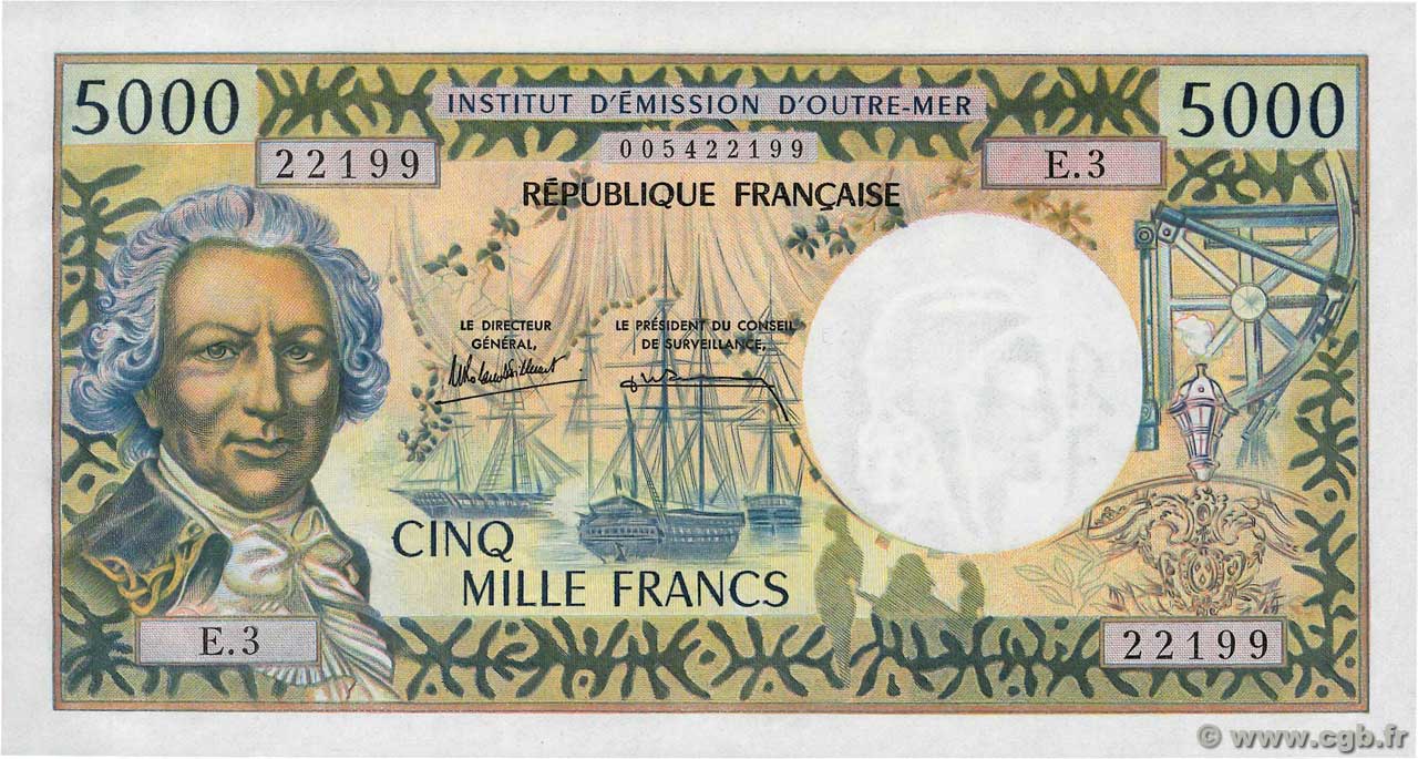 5000 Francs TAHITI  1985 P.28d SPL+