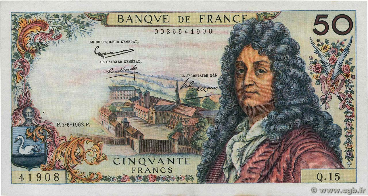 50 Francs RACINE FRANKREICH  1962 F.64.01 VZ