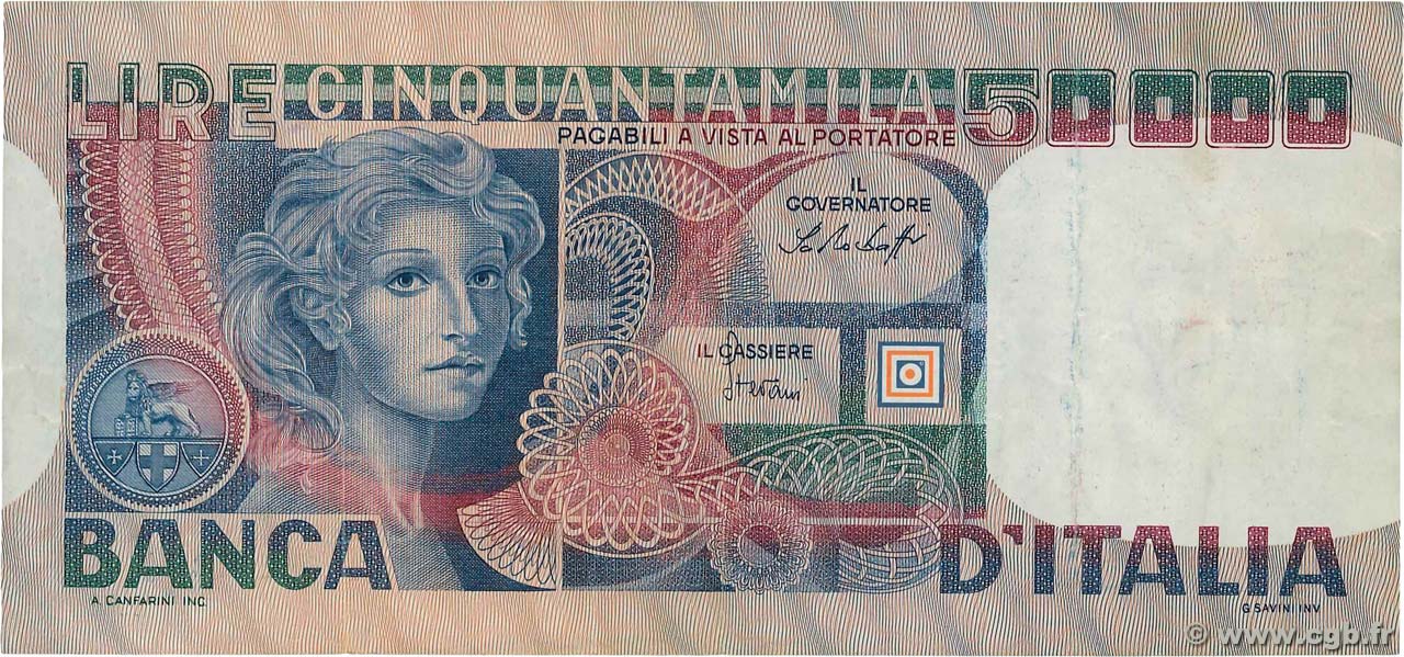 50000 Lire ITALY  1978 P.107b VF+