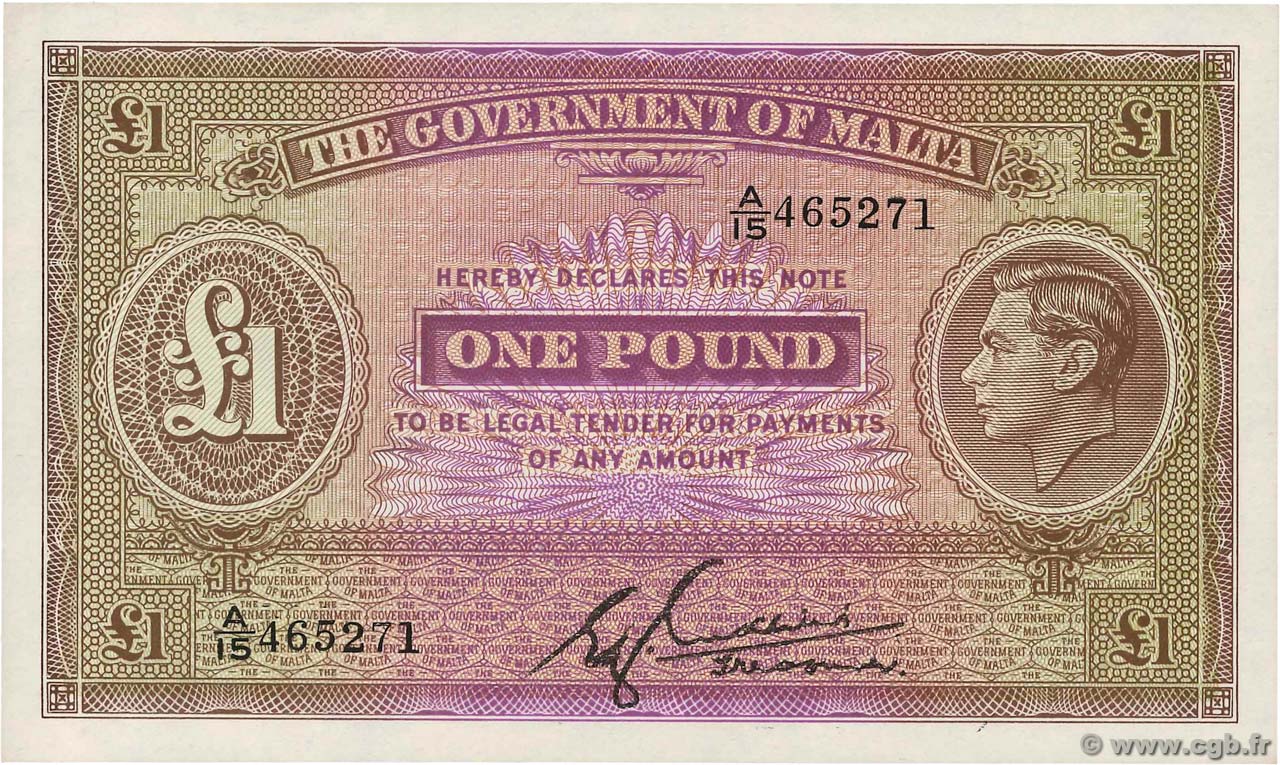 1 Pound MALTE  1940 P.20b SC