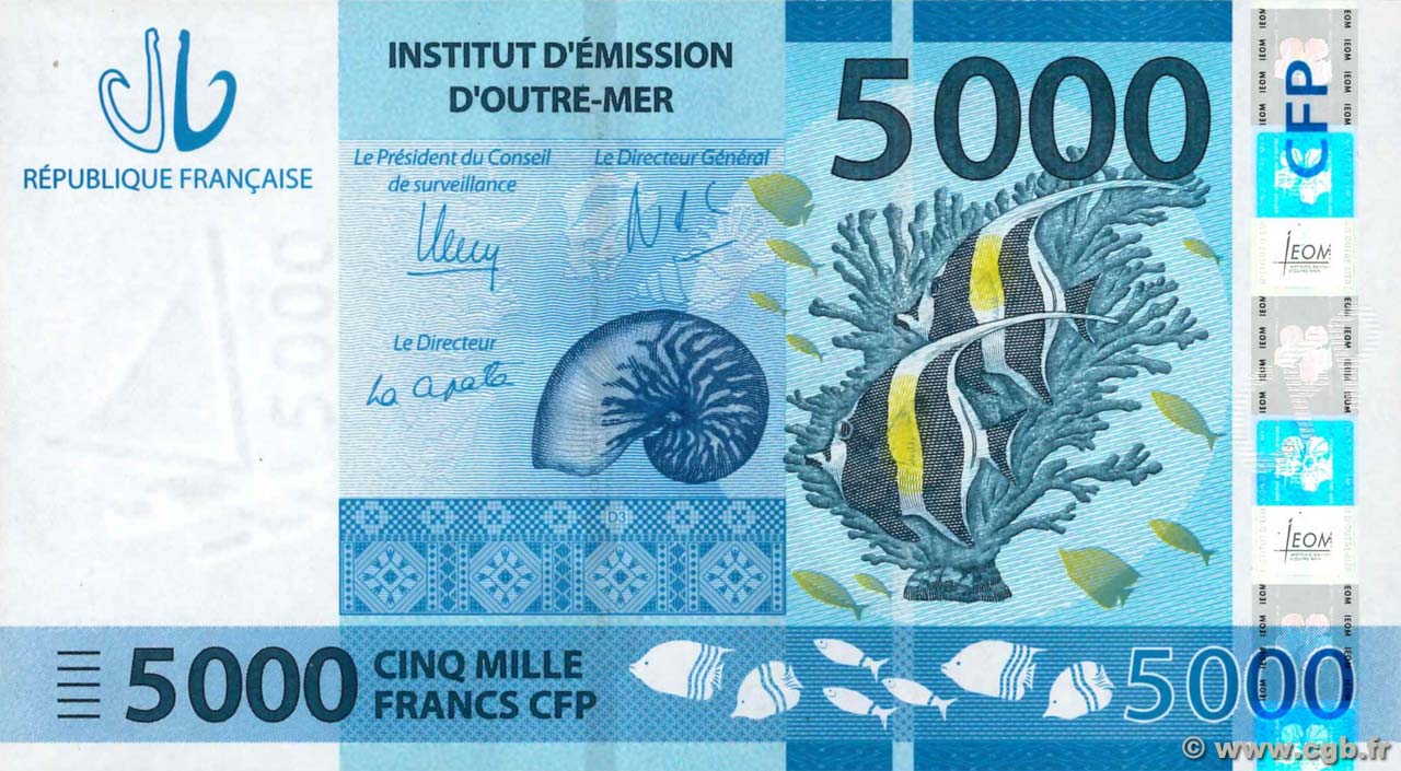 5000 Francs CFP FRENCH PACIFIC TERRITORIES  2014 P.07 UNC-