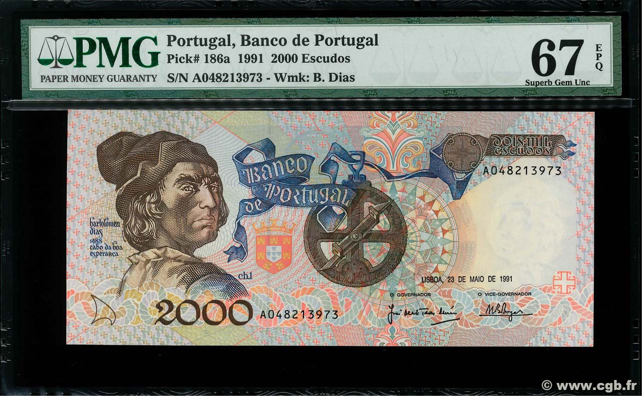 2000 Escudos PORTUGAL  1993 P.186a ST
