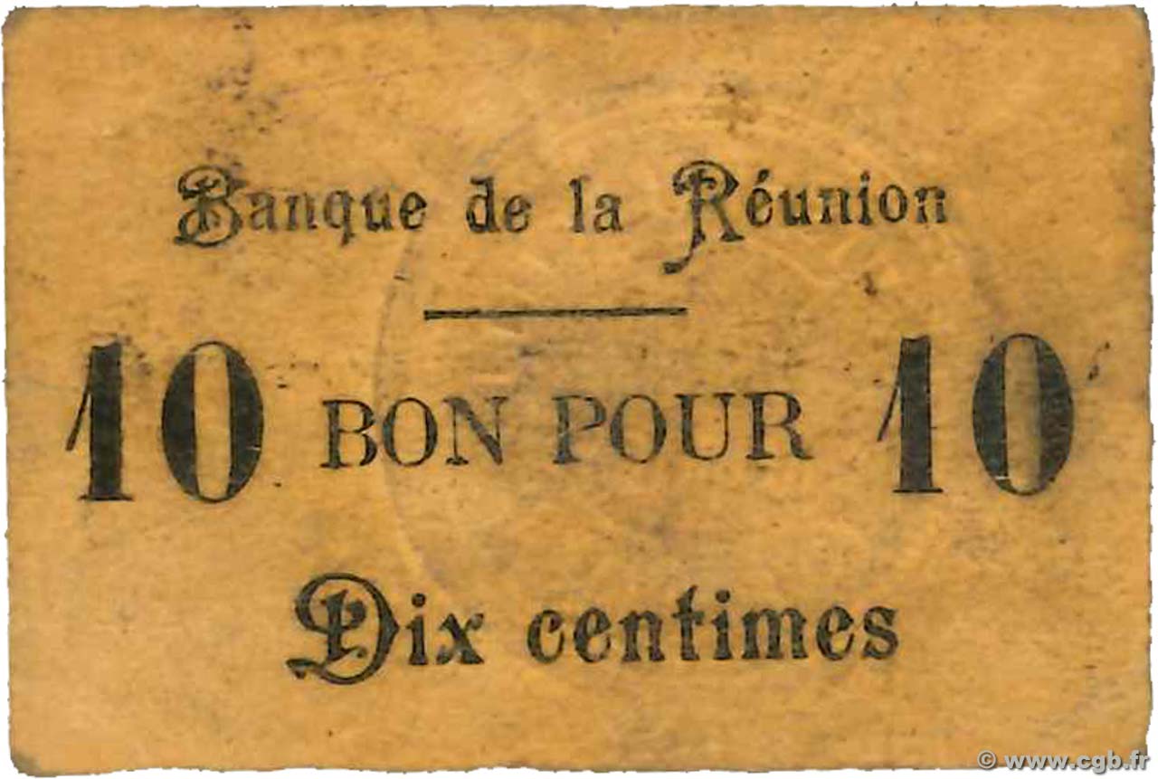 10 Centimes ISLA DE LA REUNIóN  1915 P.21 MBC