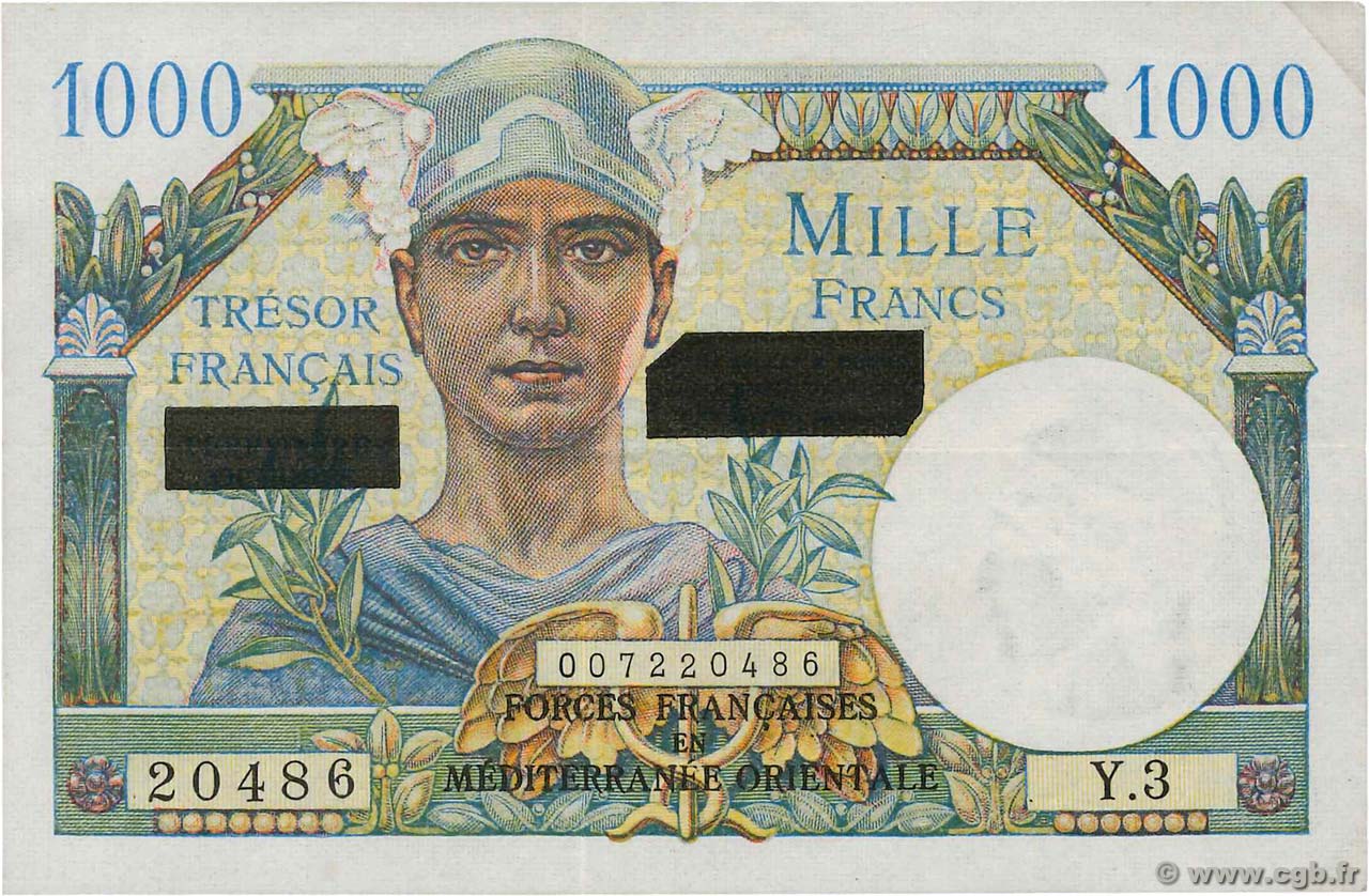 1000 Francs SUEZ retiré/withdrawn FRANKREICH  1956 VF.43.01 fVZ
