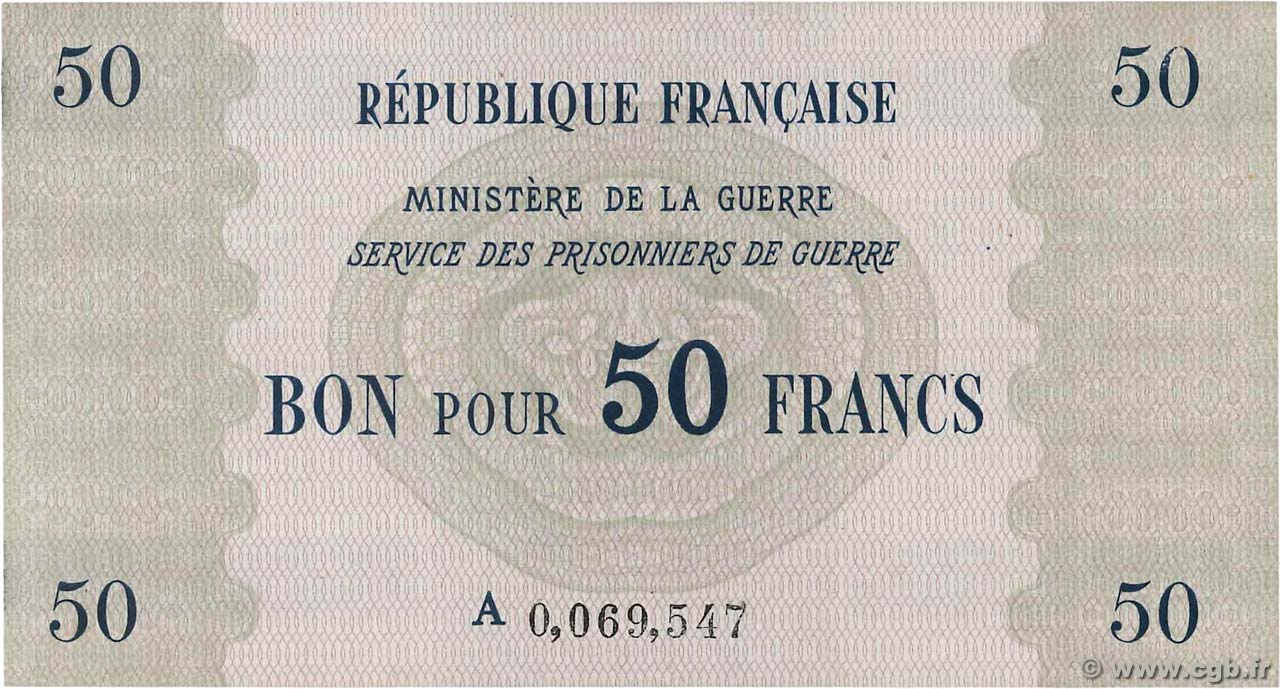 50 Francs FRANCE regionalism and miscellaneous  1945 K.004 UNC-
