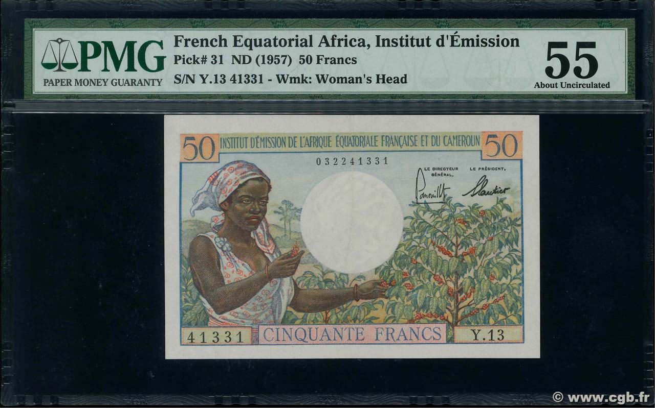 50 Francs FRENCH EQUATORIAL AFRICA  1957 P.31 XF+