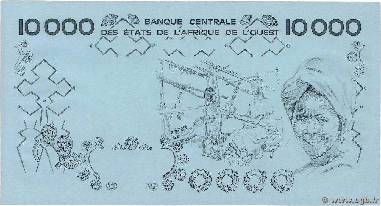 10000 Francs Épreuve ESTADOS DEL OESTE AFRICANO  1977 P.109Ap SC+