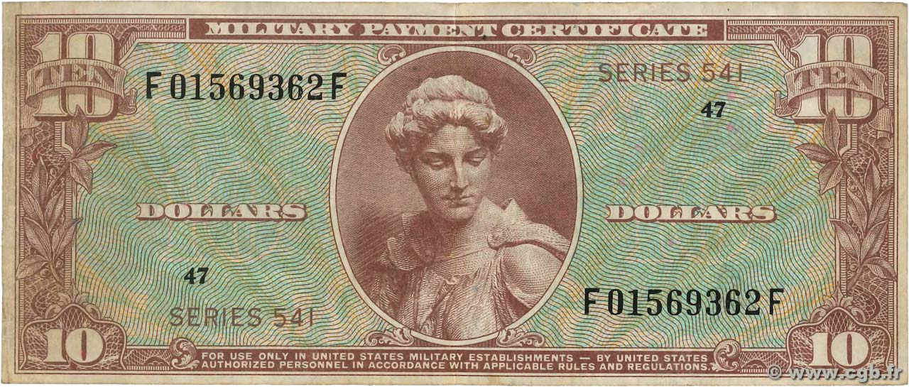 10 Dollars ESTADOS UNIDOS DE AMÉRICA  1958 P.M042a MBC