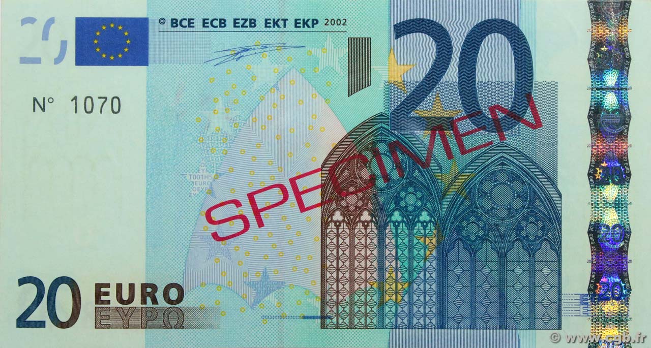 Euro Specimen Europa 02 P 03zs Banknotes
