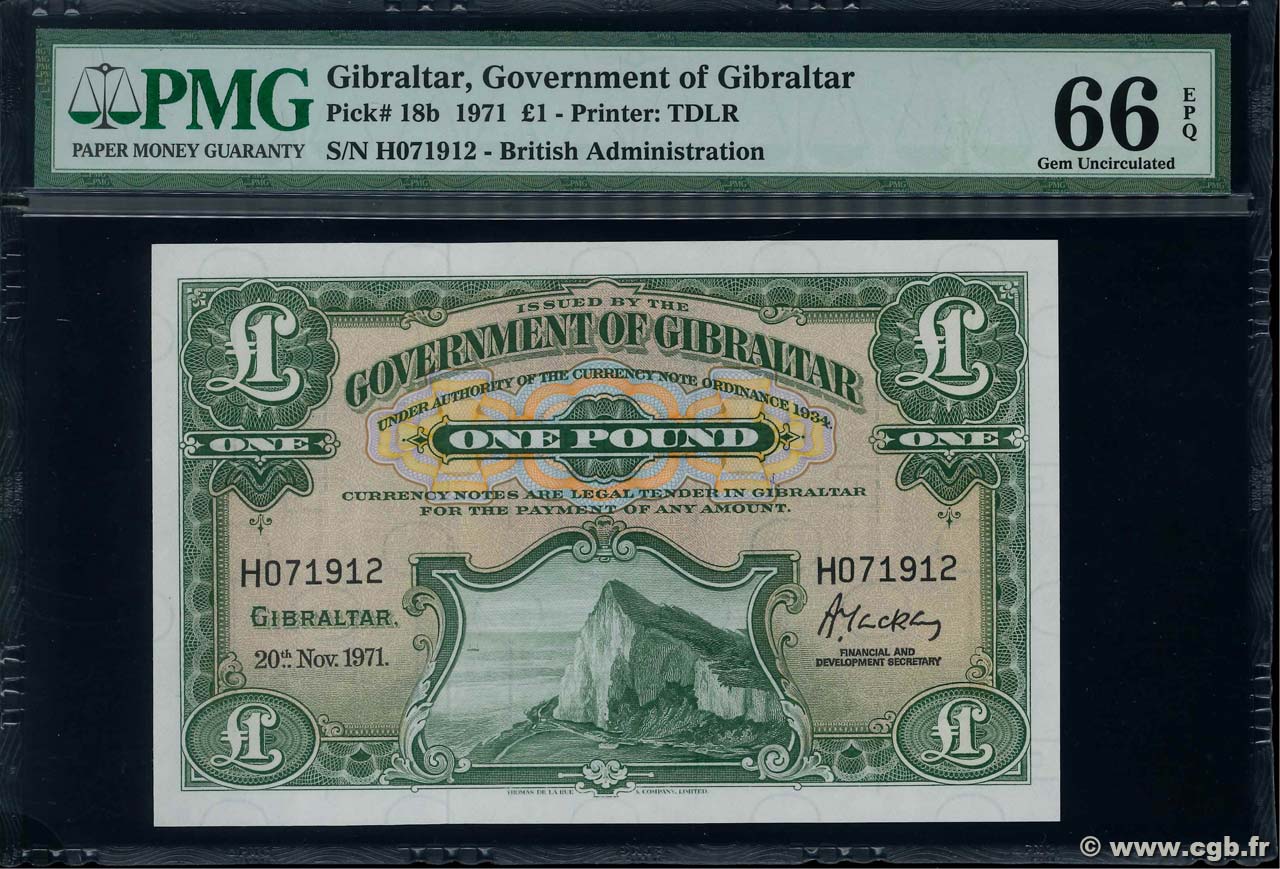 1 Pound GIBRALTAR  1971 P.18b ST