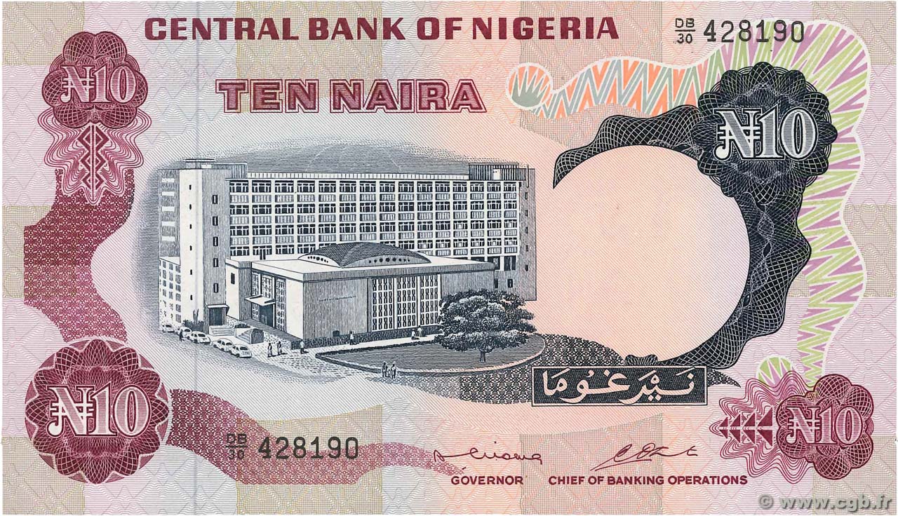 10 Naira NIGERIA  1973 P.17b pr.NEUF