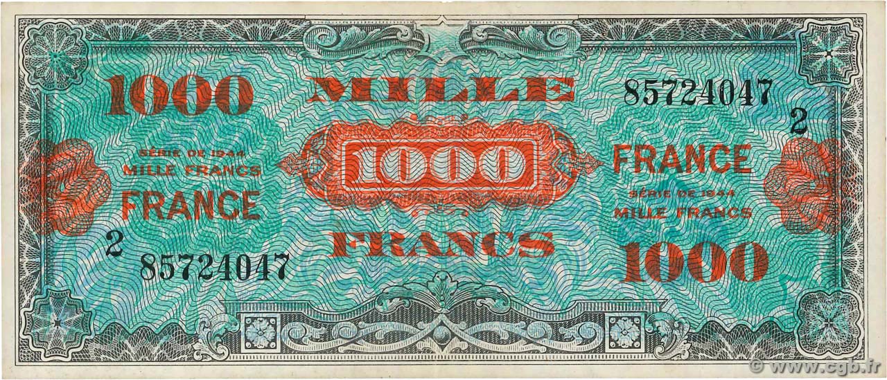 1000 Francs FRANCE FRANCE  1945 VF.27.02 TTB+