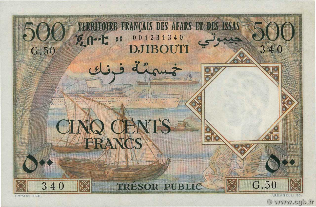 500 Francs  AFARS AND ISSAS  1973 P.31  UNC-