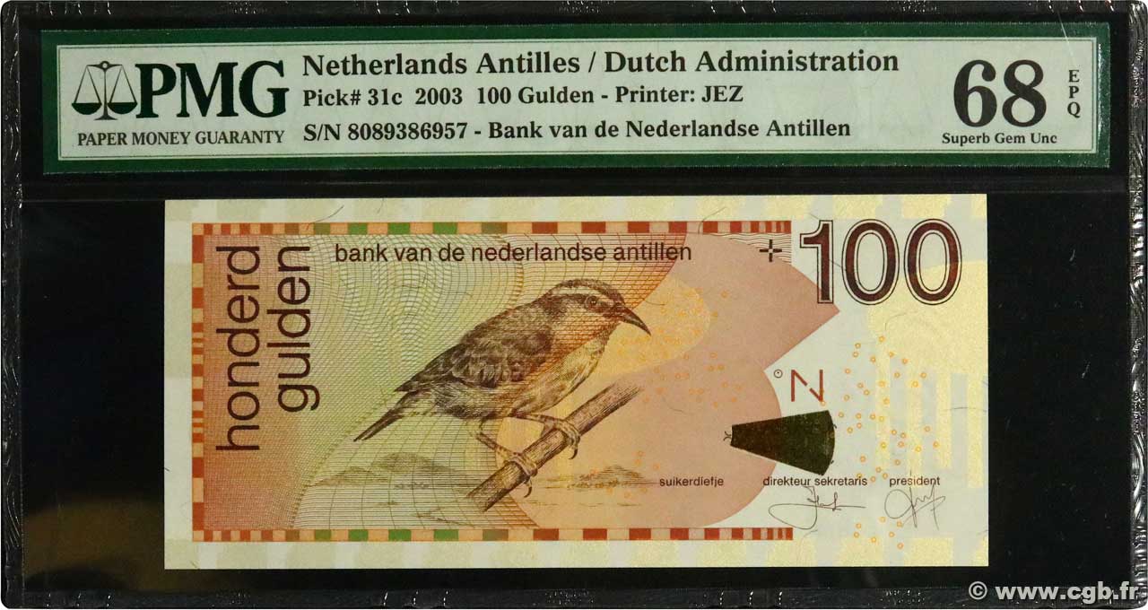 100 Gulden NETHERLANDS ANTILLES  2003 P.31c ST