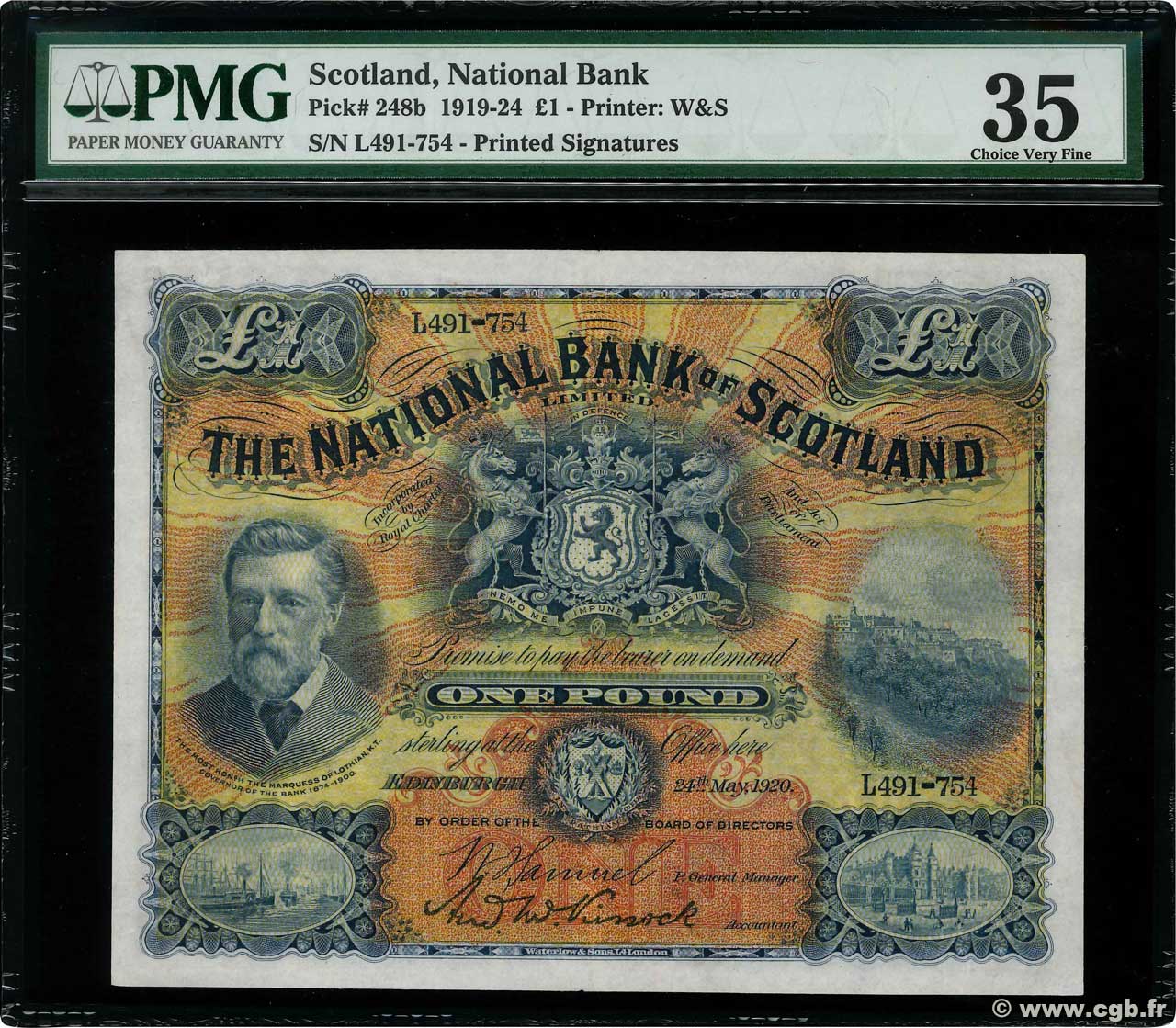 1 Pound SCOTLAND  1920 P.248b VF