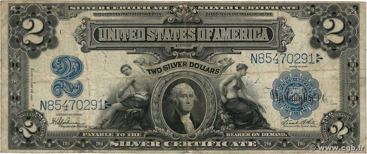 2 Dollars ÉTATS-UNIS D AMÉRIQUE  1899 P.339 TB+