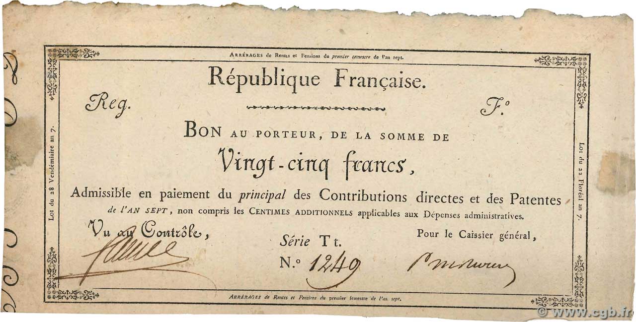 25 Francs FRANKREICH  1798 Laf.215 VZ