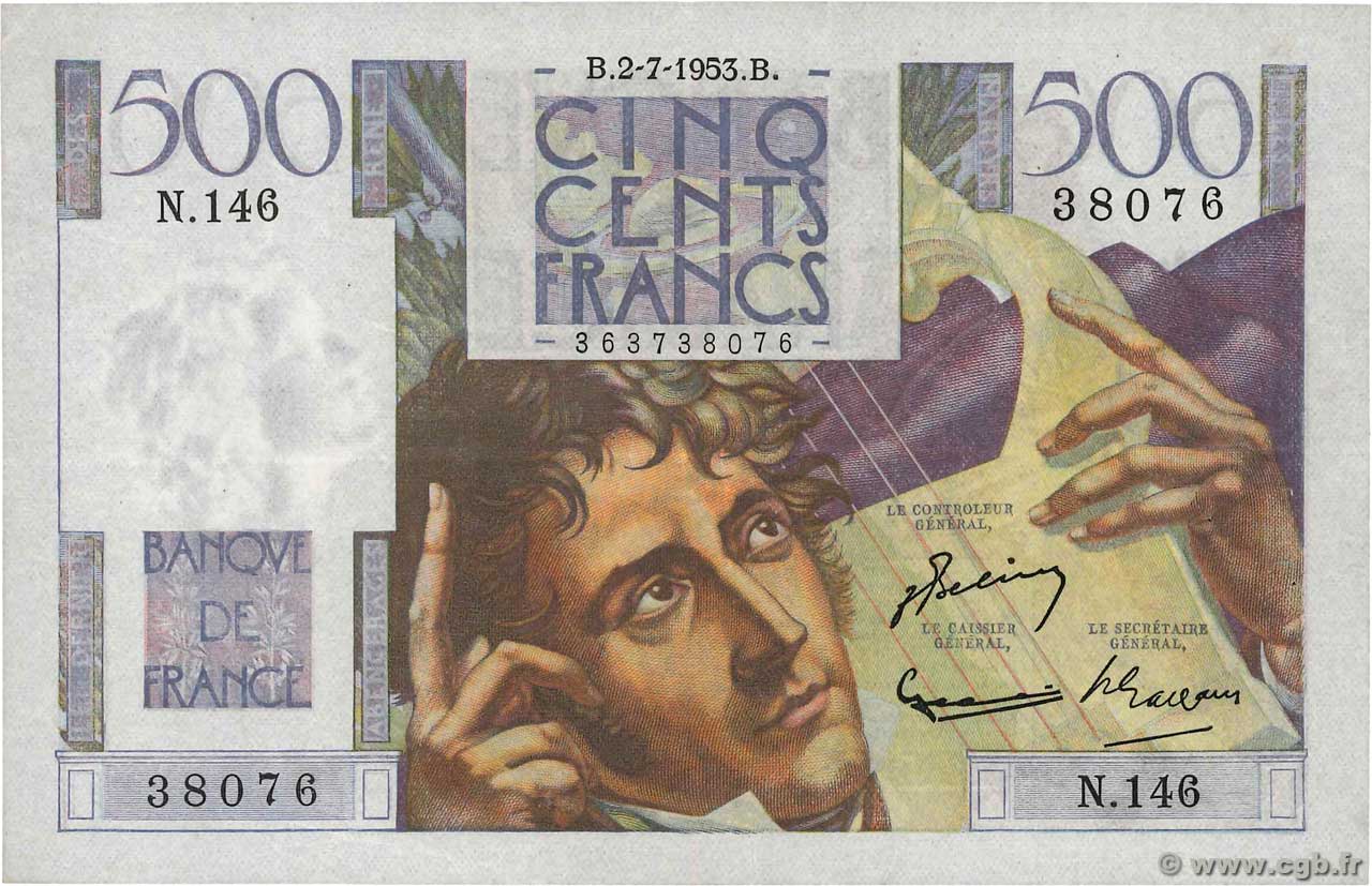 500 Francs CHATEAUBRIAND FRANCIA  1953 F.34.13 EBC