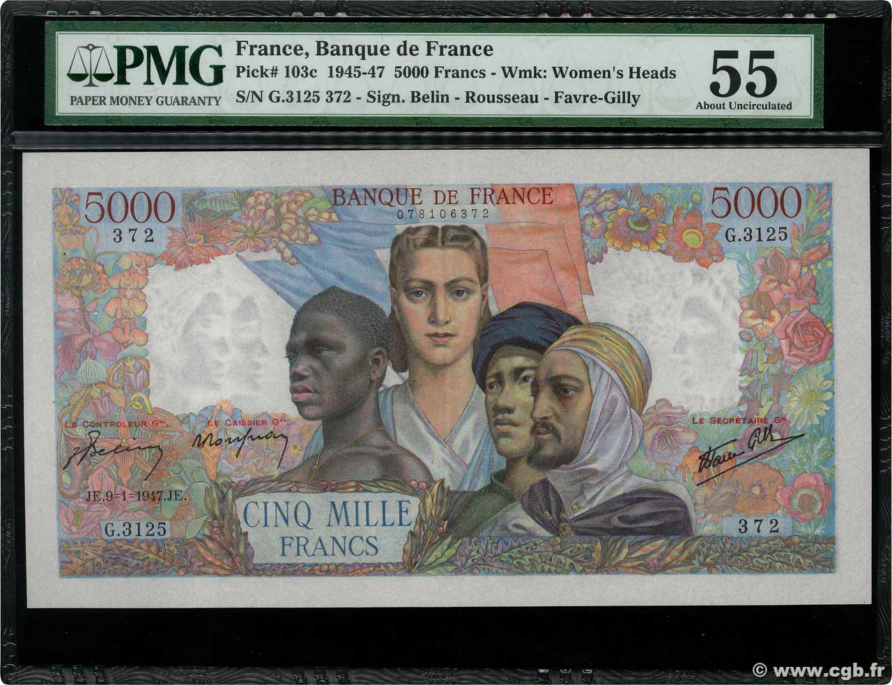 5000 Francs EMPIRE FRANÇAIS FRANCIA  1947 F.47.58 EBC+