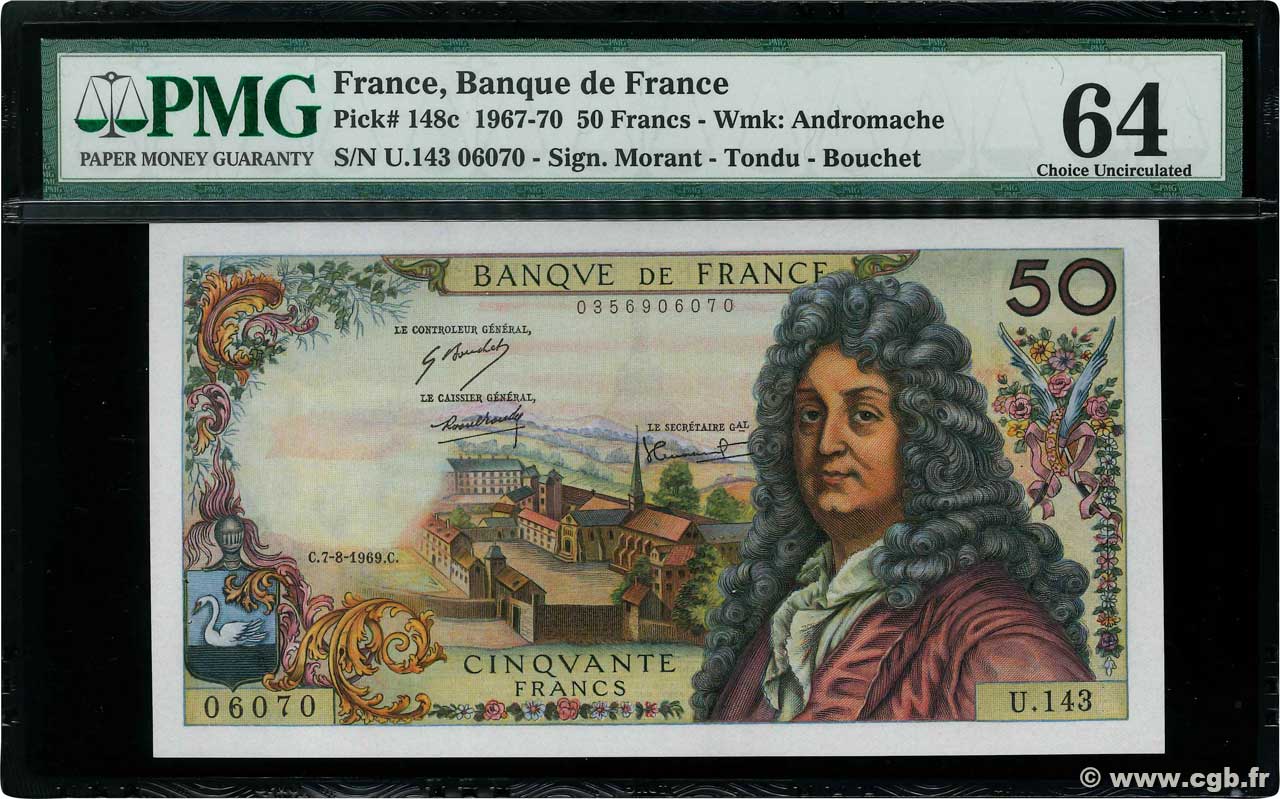 50 Francs RACINE FRANCIA  1969 F.64.14 SC
