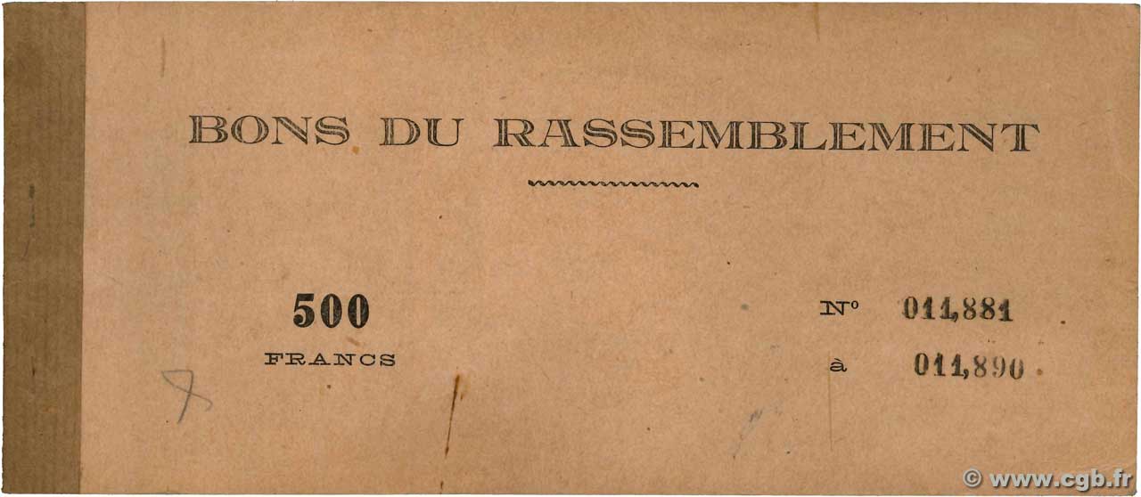 500 Francs FRANCE regionalism and miscellaneous  1947  UNC
