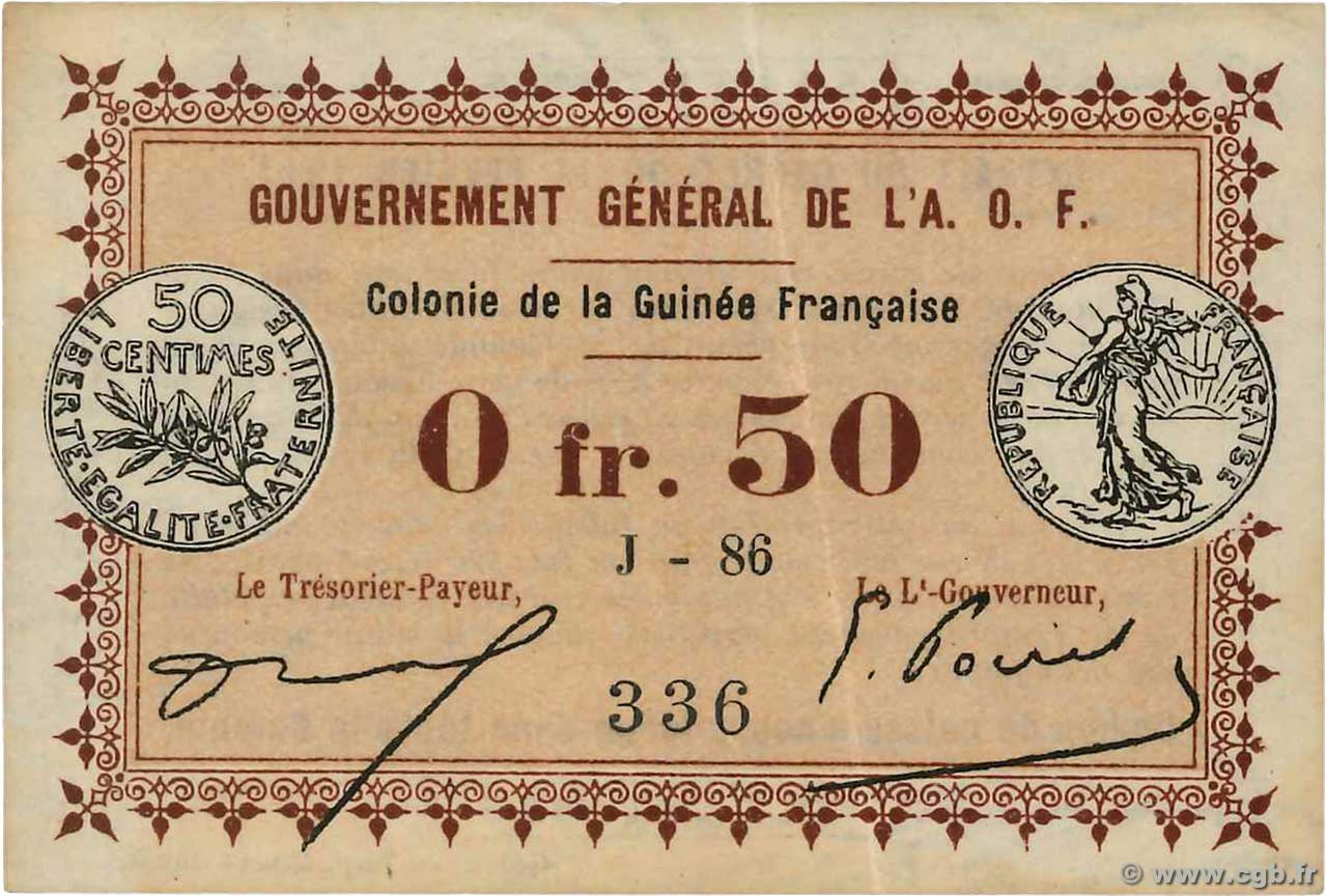 50 Centimes GUINEA  1917 P.01b XF