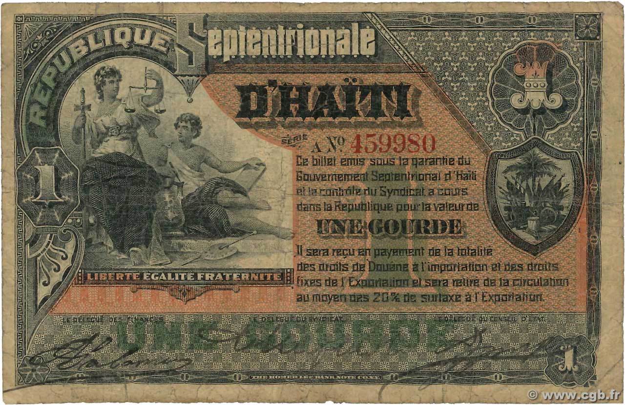 1 Gourde HAITI  1888 P.091 F-